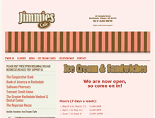 Tablet Screenshot of jimmiesicecreamcafe.com